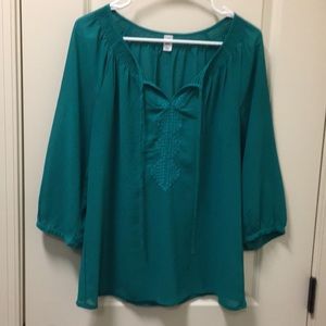 Turquoise flowy tunic